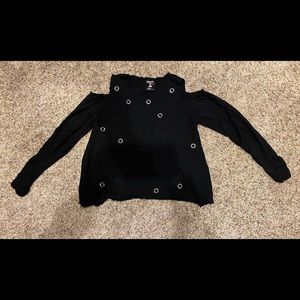 Flowers by Zoe Black Cold Shoulder top with Grommets